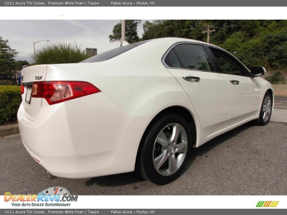 2011 Acura TSX Sedan Premium White Pearl / Taupe Photo #4