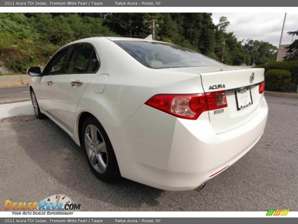 2011 Acura TSX Sedan Premium White Pearl / Taupe Photo #6