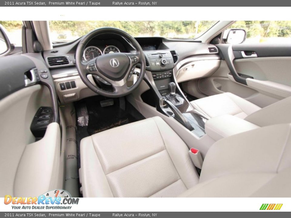 2011 Acura TSX Sedan Premium White Pearl / Taupe Photo #10