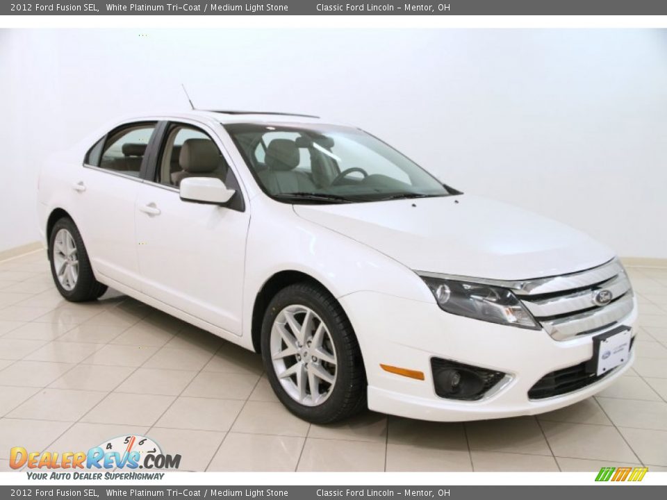 2012 Ford Fusion SEL White Platinum Tri-Coat / Medium Light Stone Photo #1