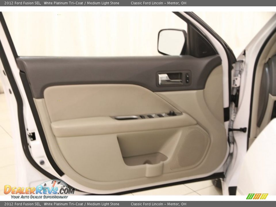 2012 Ford Fusion SEL White Platinum Tri-Coat / Medium Light Stone Photo #4
