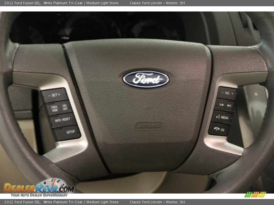 2012 Ford Fusion SEL White Platinum Tri-Coat / Medium Light Stone Photo #6
