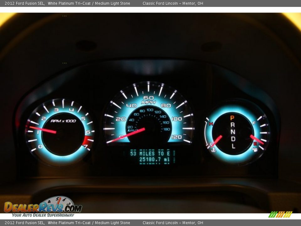 2012 Ford Fusion SEL White Platinum Tri-Coat / Medium Light Stone Photo #7
