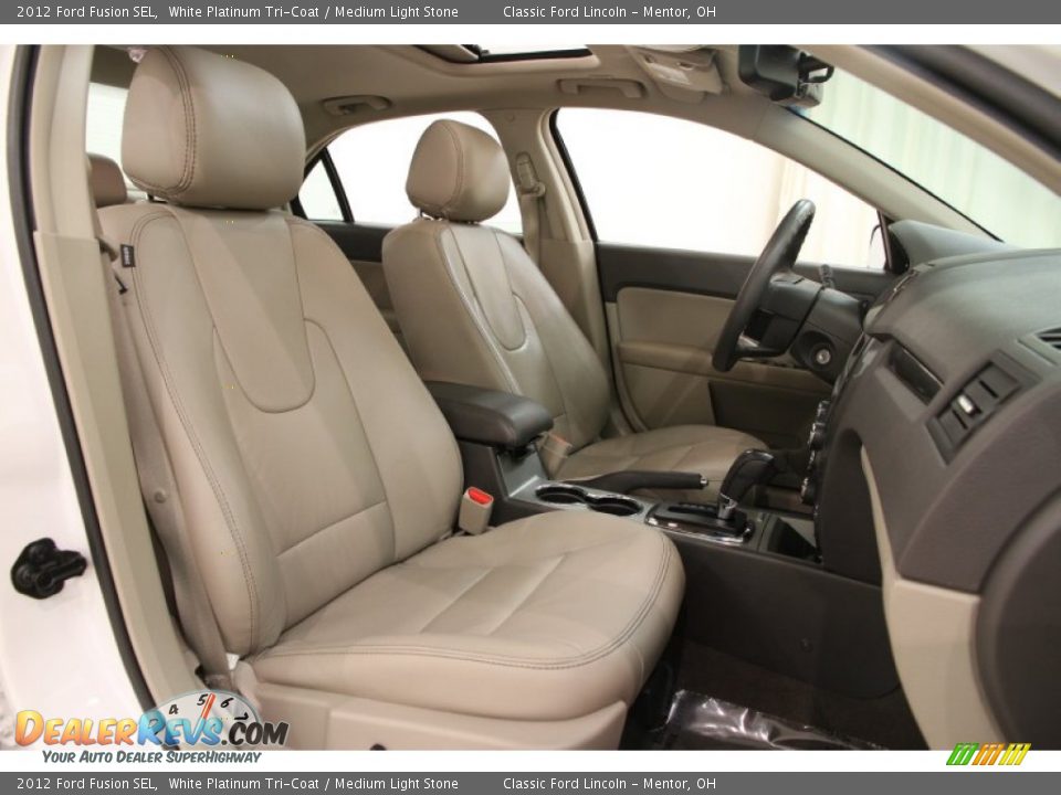 2012 Ford Fusion SEL White Platinum Tri-Coat / Medium Light Stone Photo #10