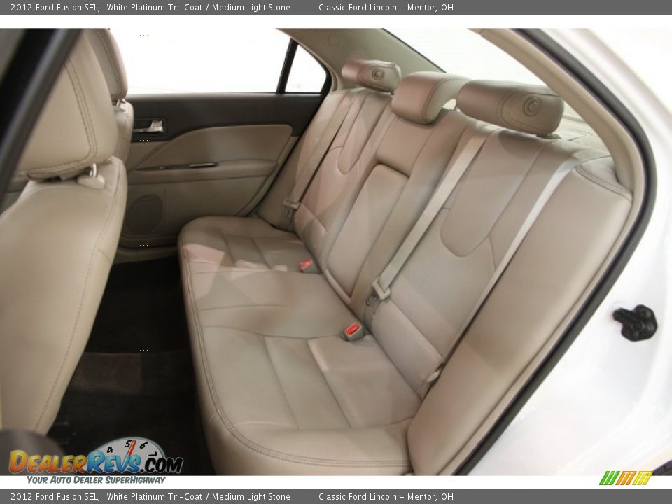2012 Ford Fusion SEL White Platinum Tri-Coat / Medium Light Stone Photo #12