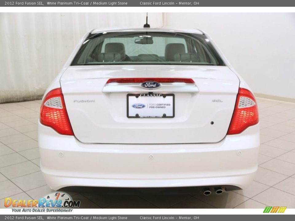 2012 Ford Fusion SEL White Platinum Tri-Coat / Medium Light Stone Photo #13