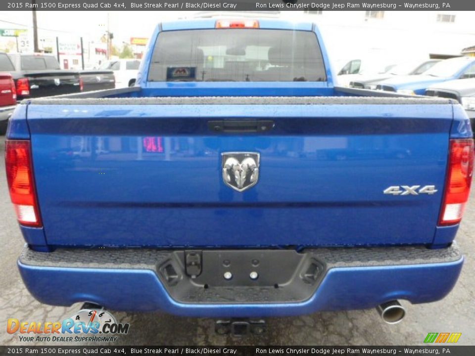 2015 Ram 1500 Express Quad Cab 4x4 Blue Streak Pearl / Black/Diesel Gray Photo #4
