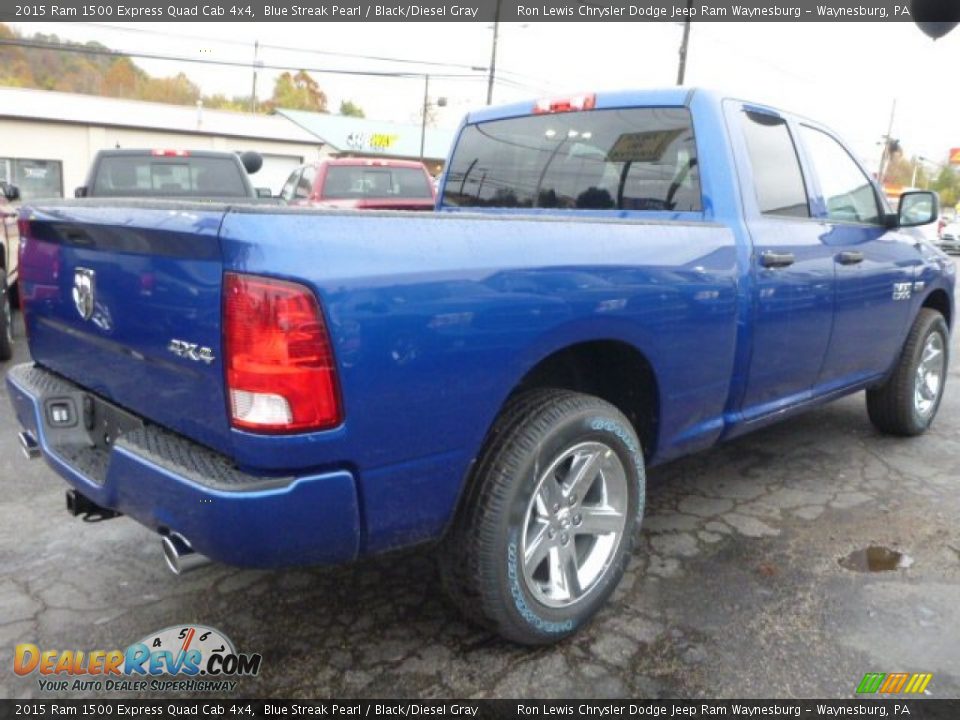 2015 Ram 1500 Express Quad Cab 4x4 Blue Streak Pearl / Black/Diesel Gray Photo #6