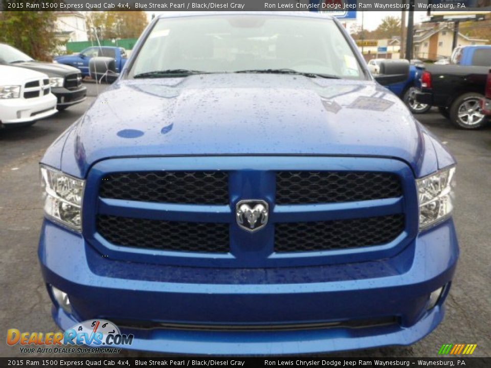 2015 Ram 1500 Express Quad Cab 4x4 Blue Streak Pearl / Black/Diesel Gray Photo #10