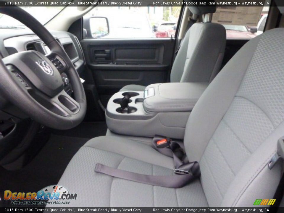 2015 Ram 1500 Express Quad Cab 4x4 Blue Streak Pearl / Black/Diesel Gray Photo #12