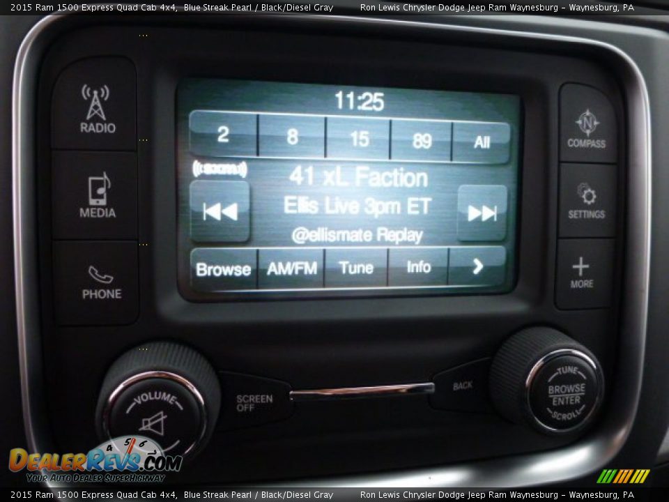 2015 Ram 1500 Express Quad Cab 4x4 Blue Streak Pearl / Black/Diesel Gray Photo #18