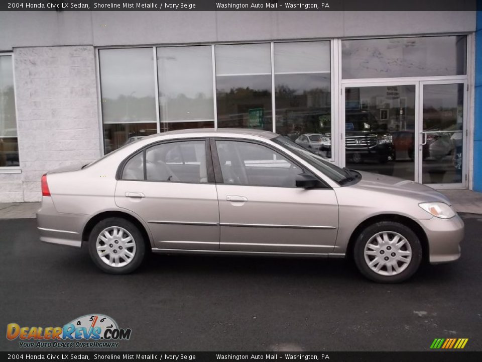 2004 Honda Civic LX Sedan Shoreline Mist Metallic / Ivory Beige Photo #2