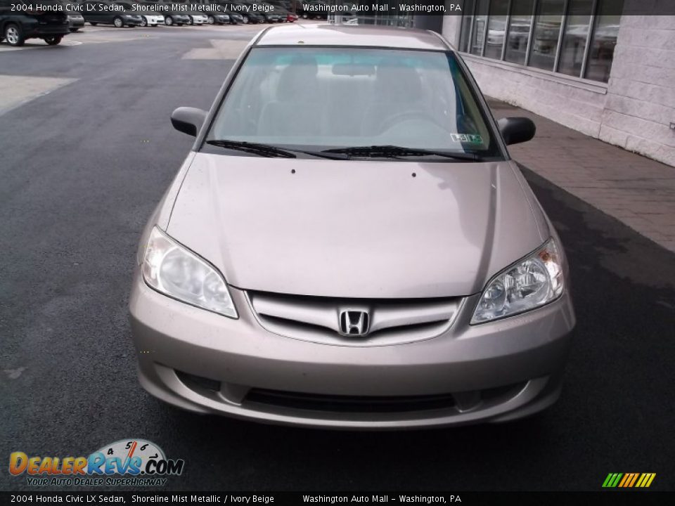 2004 Honda Civic LX Sedan Shoreline Mist Metallic / Ivory Beige Photo #3