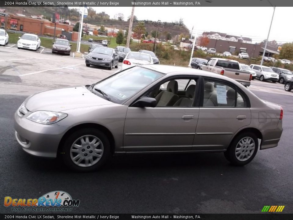 2004 Honda Civic LX Sedan Shoreline Mist Metallic / Ivory Beige Photo #5