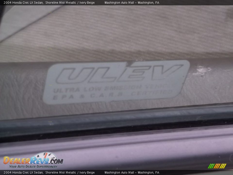 2004 Honda Civic LX Sedan Shoreline Mist Metallic / Ivory Beige Photo #6
