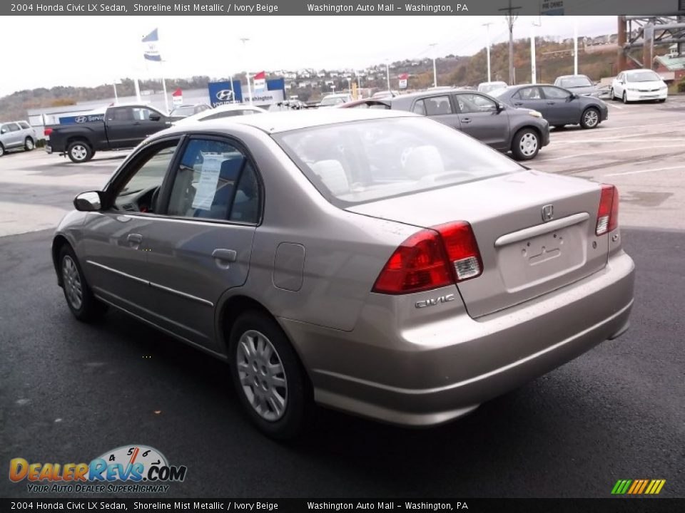 2004 Honda Civic LX Sedan Shoreline Mist Metallic / Ivory Beige Photo #7