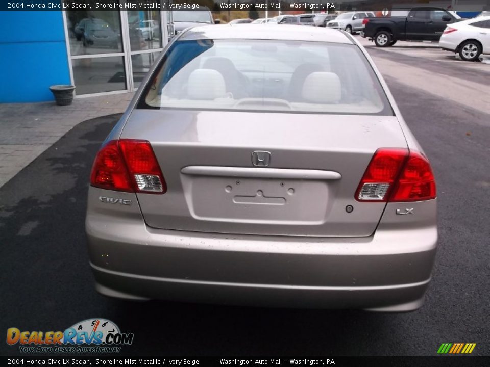 2004 Honda Civic LX Sedan Shoreline Mist Metallic / Ivory Beige Photo #8