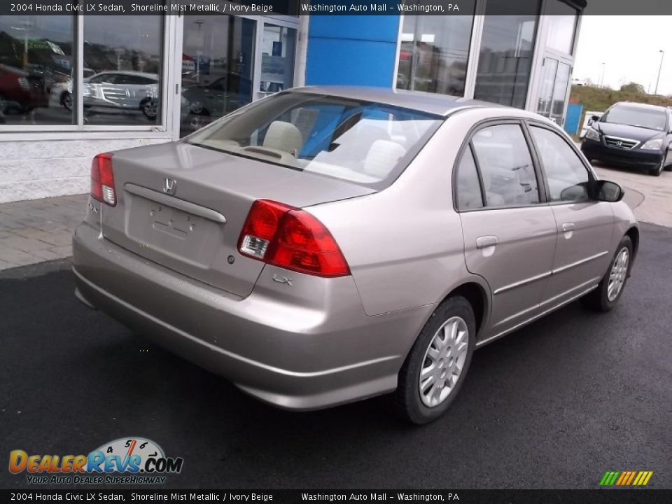 2004 Honda Civic LX Sedan Shoreline Mist Metallic / Ivory Beige Photo #9