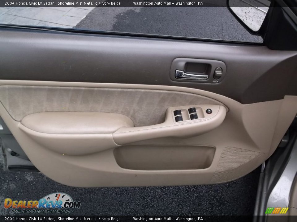 2004 Honda Civic LX Sedan Shoreline Mist Metallic / Ivory Beige Photo #10