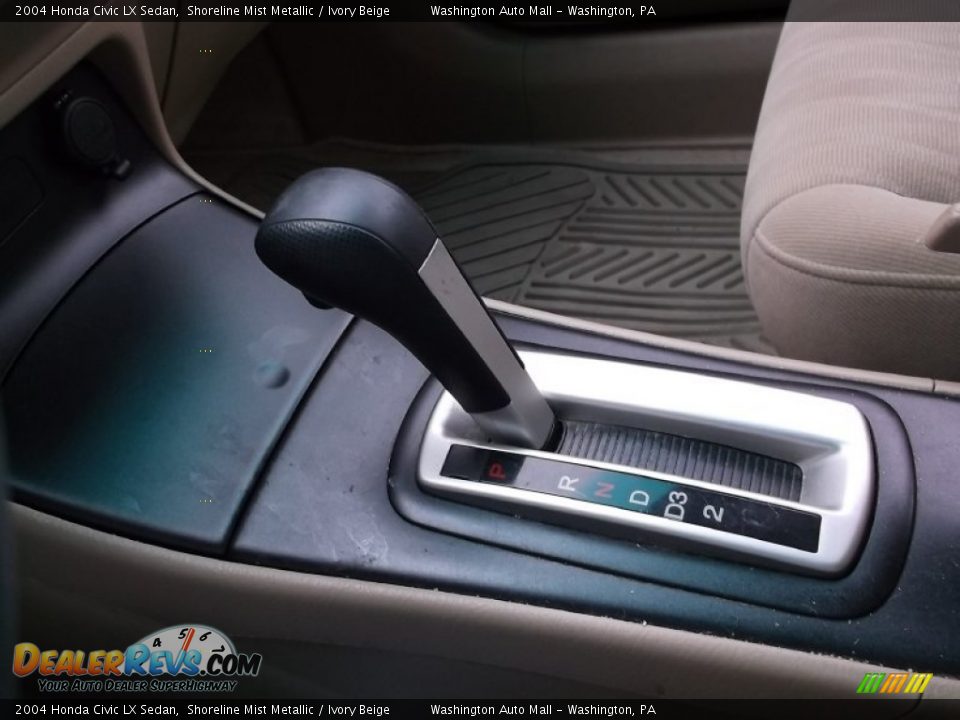 2004 Honda Civic LX Sedan Shoreline Mist Metallic / Ivory Beige Photo #14