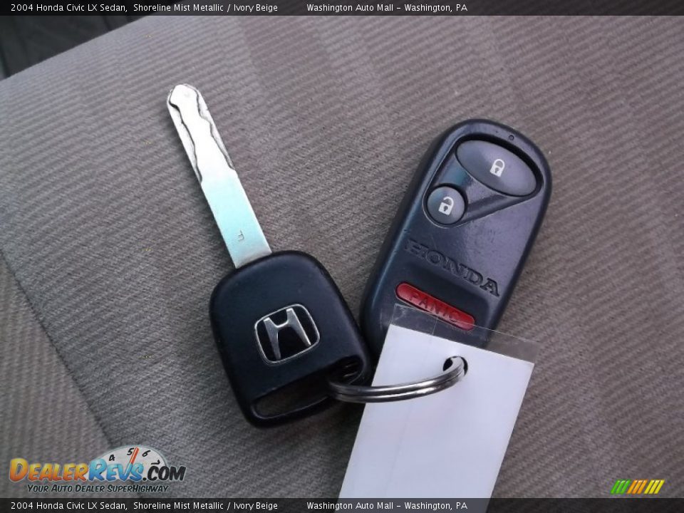 2004 Honda Civic LX Sedan Shoreline Mist Metallic / Ivory Beige Photo #18