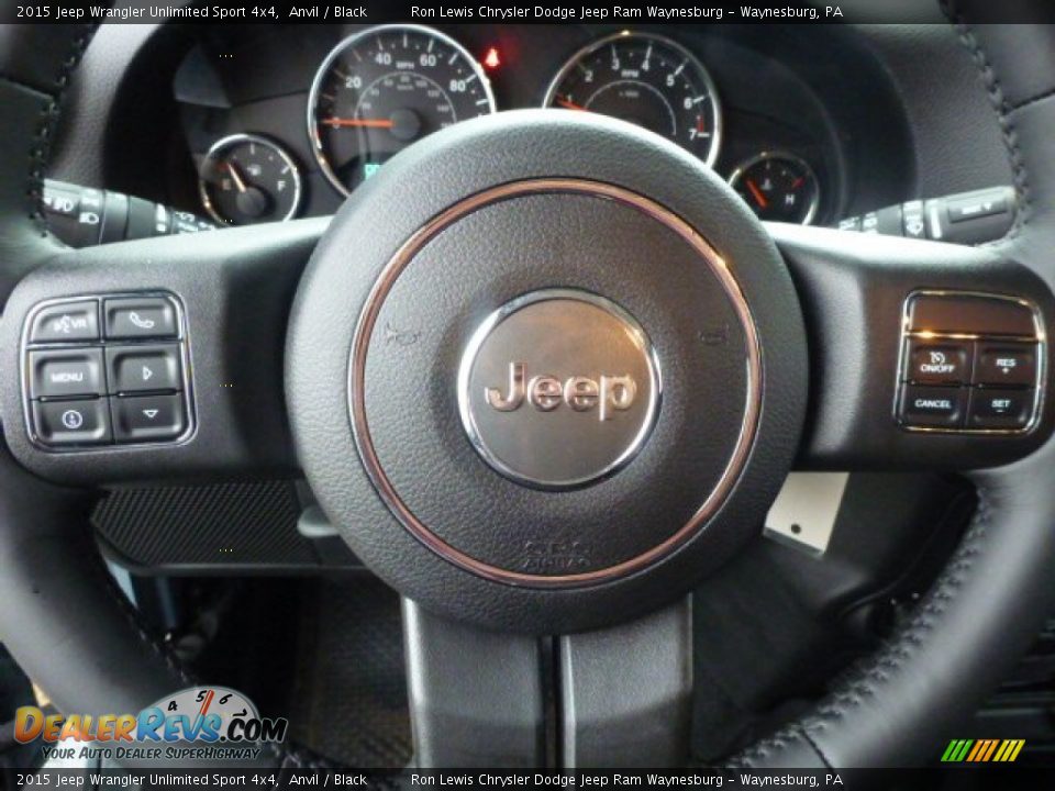 2015 Jeep Wrangler Unlimited Sport 4x4 Anvil / Black Photo #15