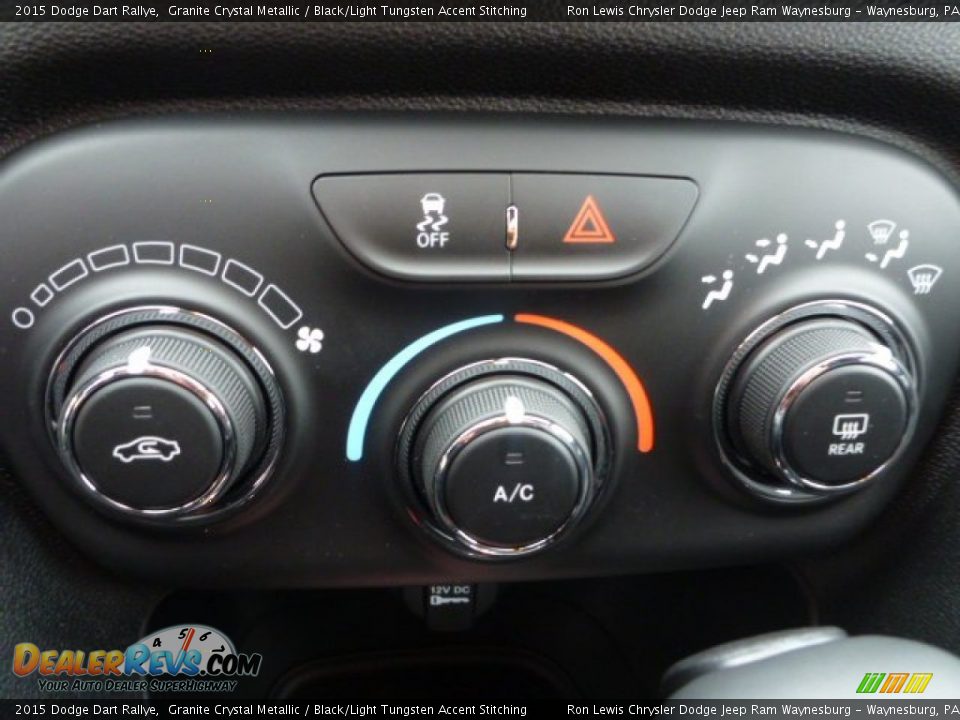 2015 Dodge Dart Rallye Granite Crystal Metallic / Black/Light Tungsten Accent Stitching Photo #19