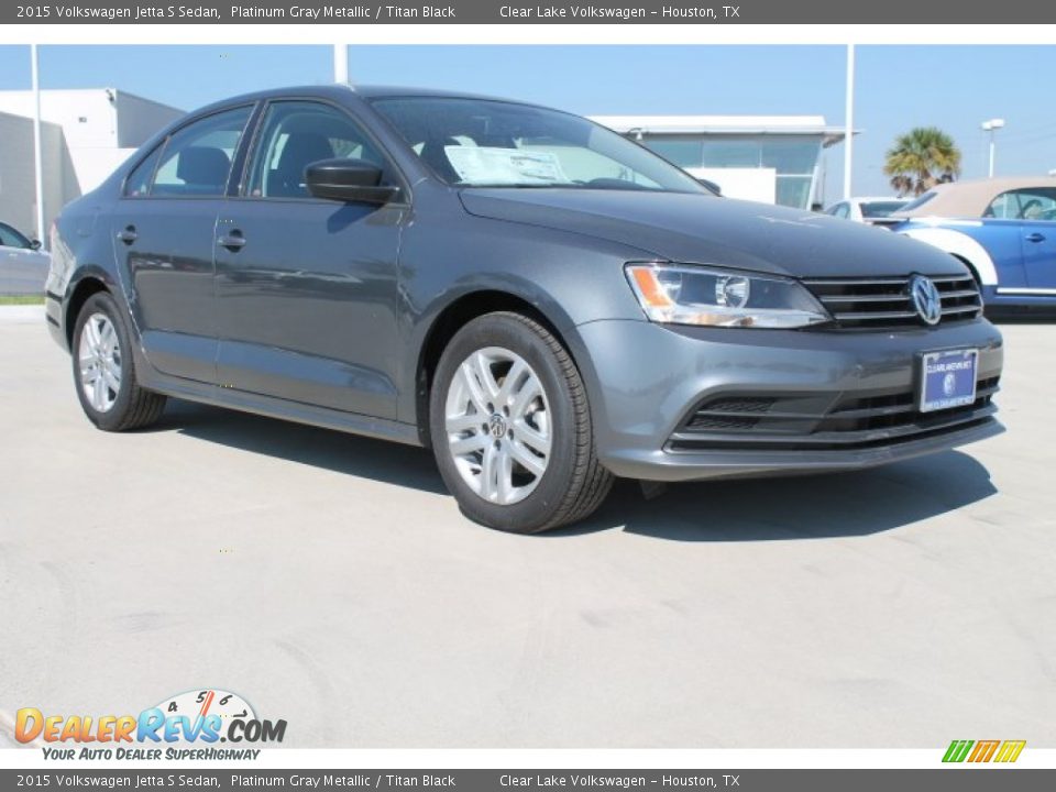 2015 Volkswagen Jetta S Sedan Platinum Gray Metallic / Titan Black Photo #1