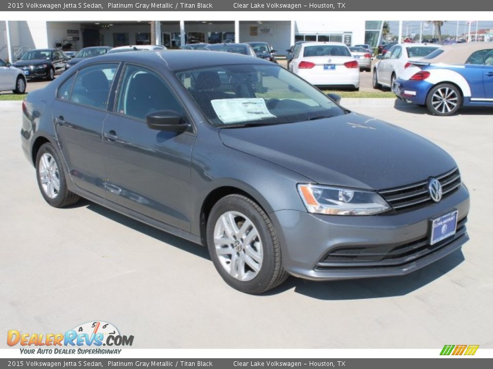 2015 Volkswagen Jetta S Sedan Platinum Gray Metallic / Titan Black Photo #2