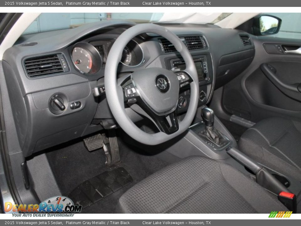 2015 Volkswagen Jetta S Sedan Platinum Gray Metallic / Titan Black Photo #13