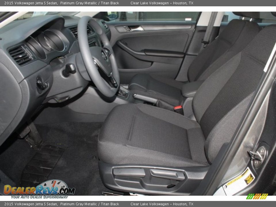2015 Volkswagen Jetta S Sedan Platinum Gray Metallic / Titan Black Photo #14