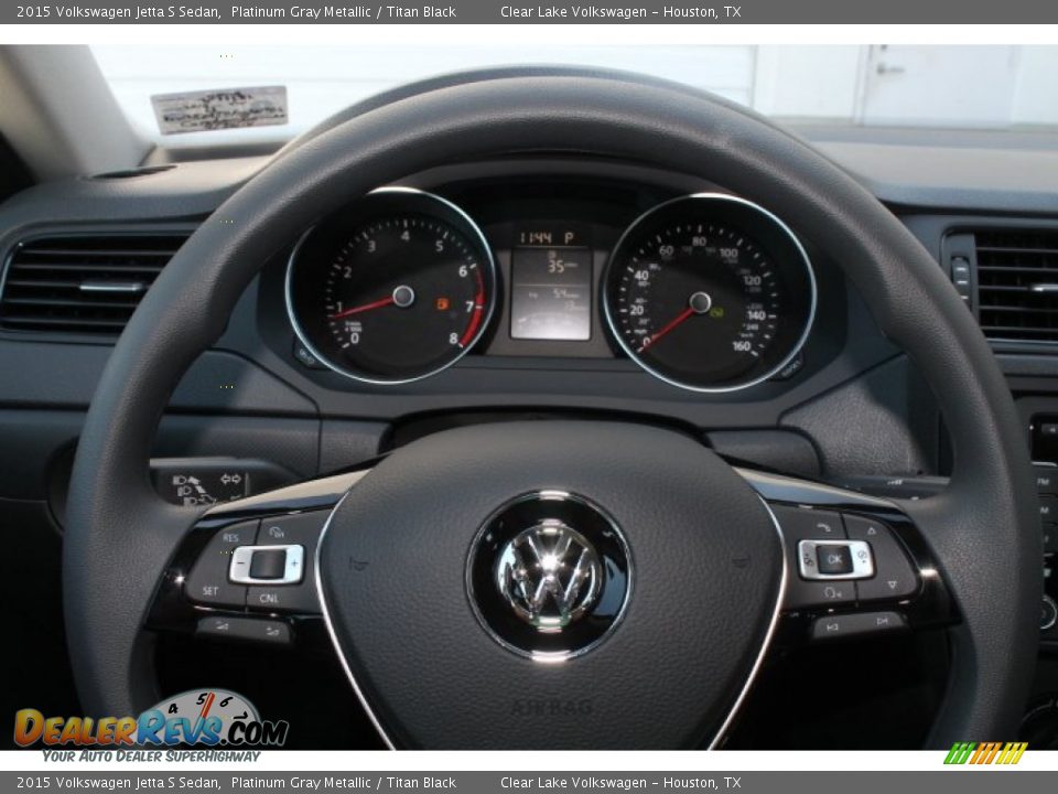 2015 Volkswagen Jetta S Sedan Platinum Gray Metallic / Titan Black Photo #25