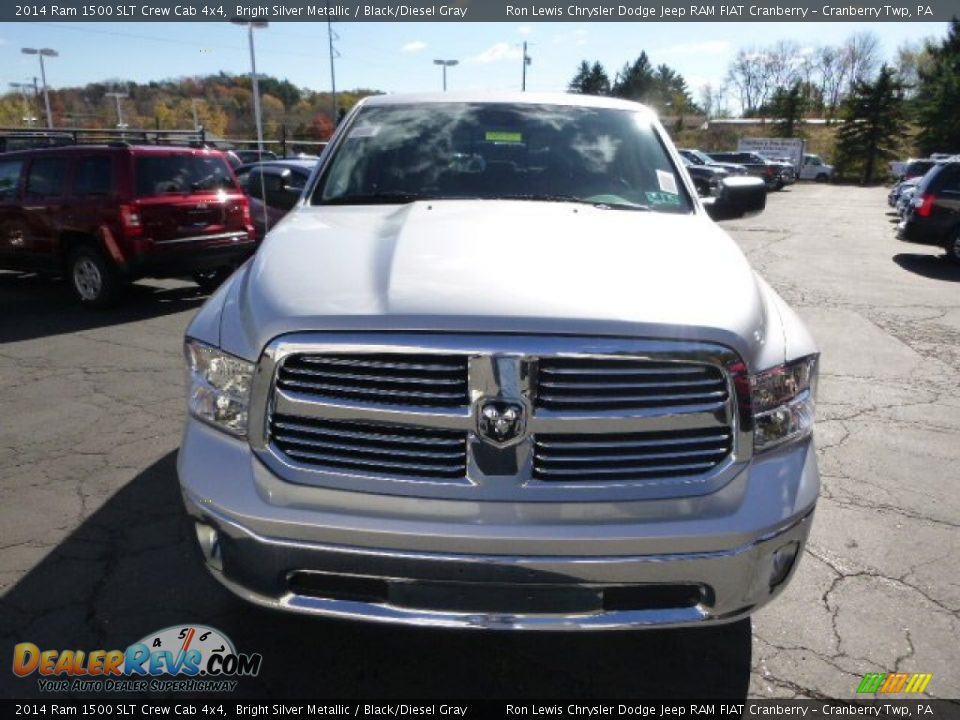 2014 Ram 1500 SLT Crew Cab 4x4 Bright Silver Metallic / Black/Diesel Gray Photo #3