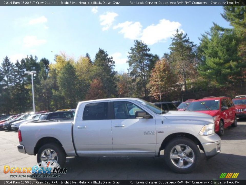 2014 Ram 1500 SLT Crew Cab 4x4 Bright Silver Metallic / Black/Diesel Gray Photo #5