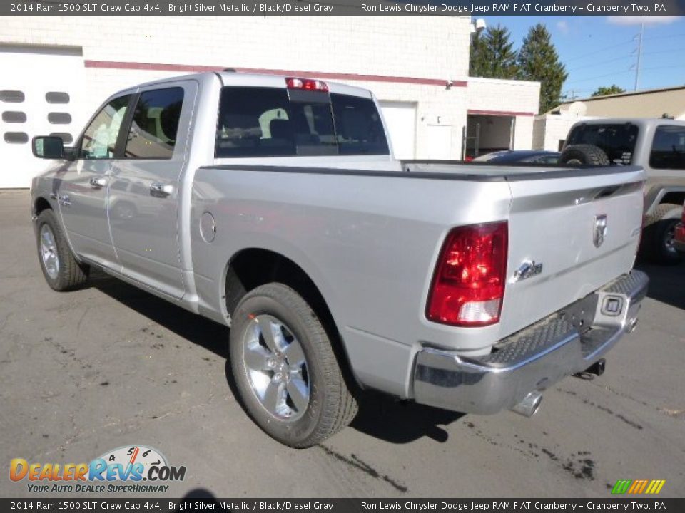 2014 Ram 1500 SLT Crew Cab 4x4 Bright Silver Metallic / Black/Diesel Gray Photo #8