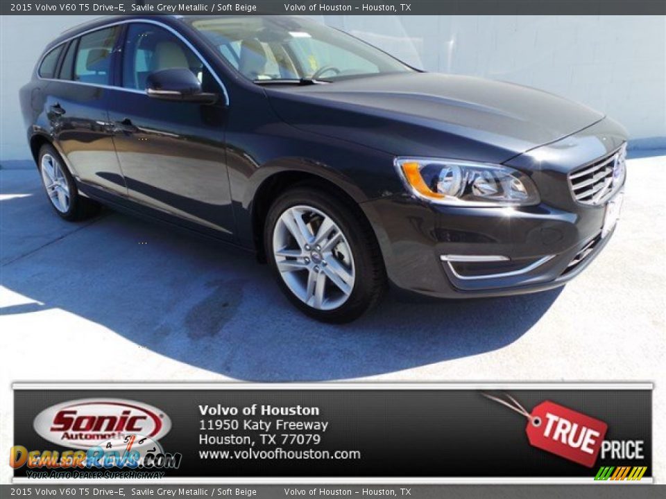 2015 Volvo V60 T5 Drive-E Savile Grey Metallic / Soft Beige Photo #1