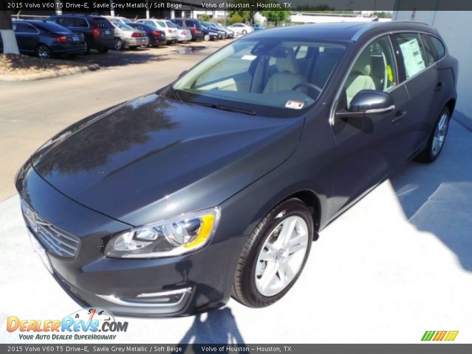 2015 Volvo V60 T5 Drive-E Savile Grey Metallic / Soft Beige Photo #3