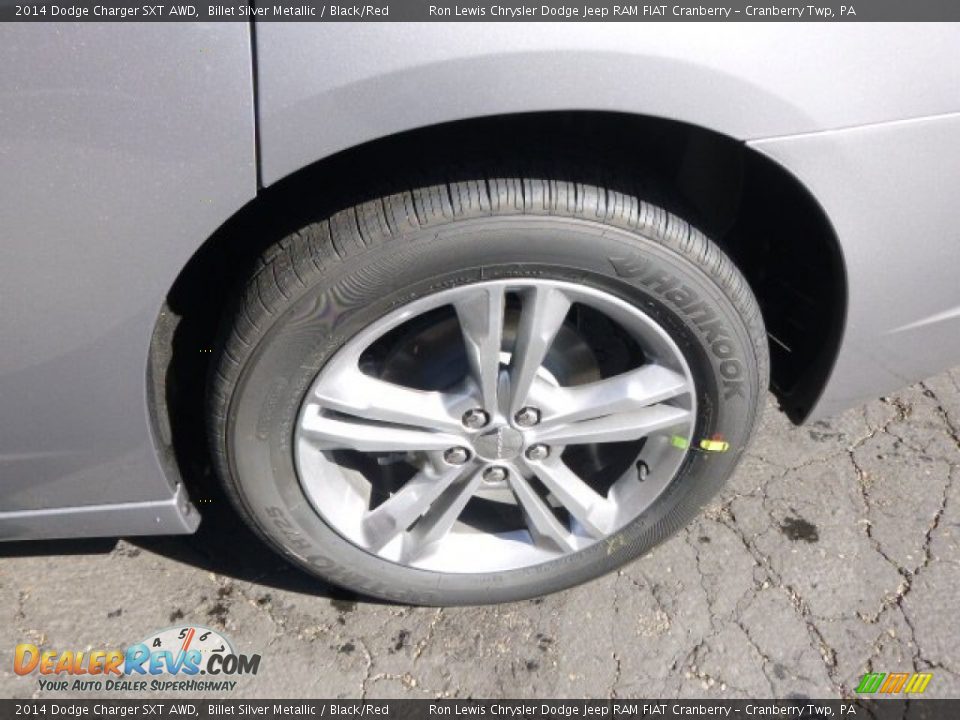 2014 Dodge Charger SXT AWD Billet Silver Metallic / Black/Red Photo #9