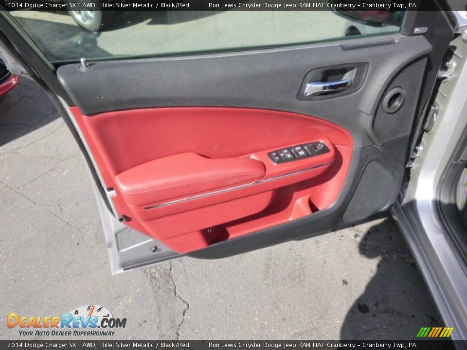 2014 Dodge Charger SXT AWD Billet Silver Metallic / Black/Red Photo #11