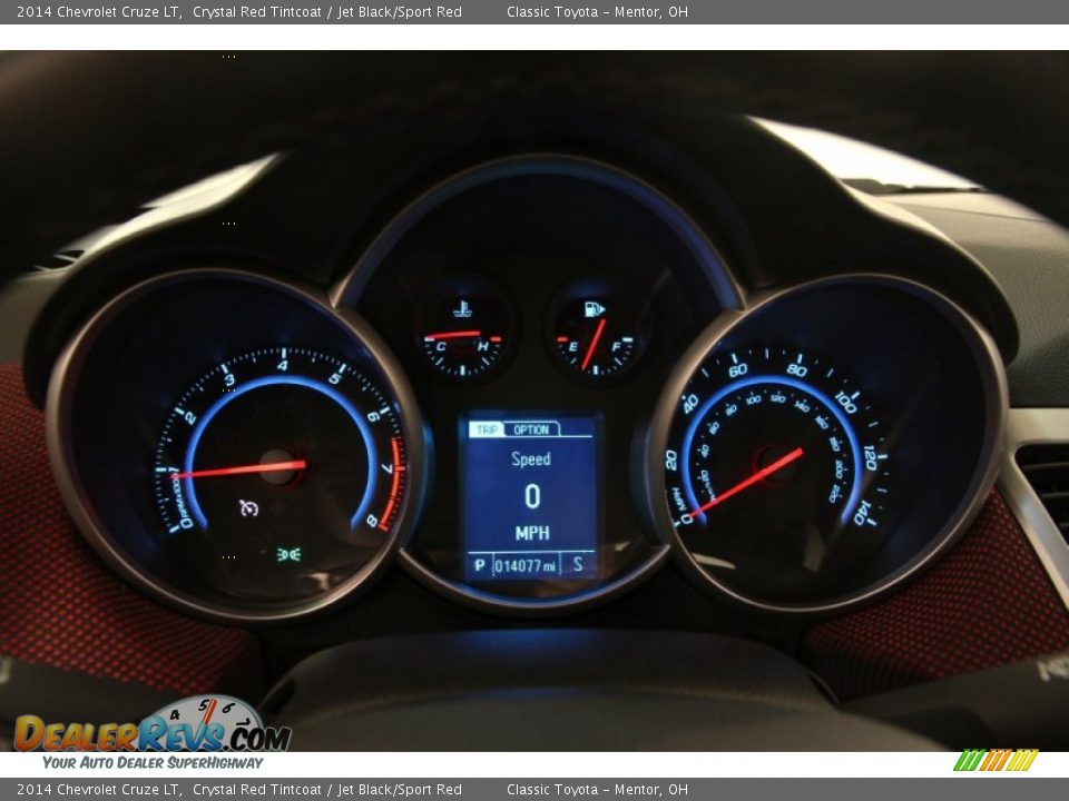 2014 Chevrolet Cruze LT Crystal Red Tintcoat / Jet Black/Sport Red Photo #9