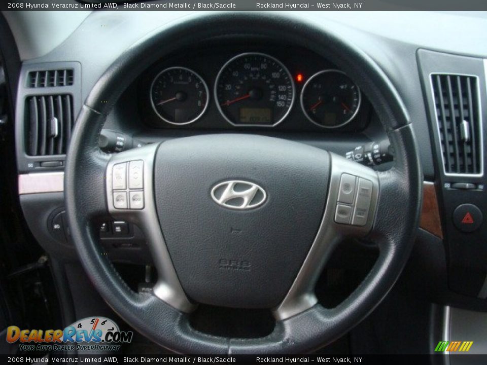 2008 Hyundai Veracruz Limited AWD Black Diamond Metallic / Black/Saddle Photo #11