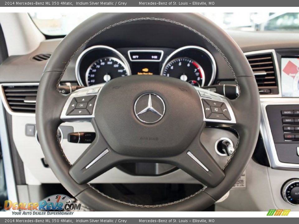 2014 Mercedes-Benz ML 350 4Matic Iridium Silver Metallic / Grey Photo #24