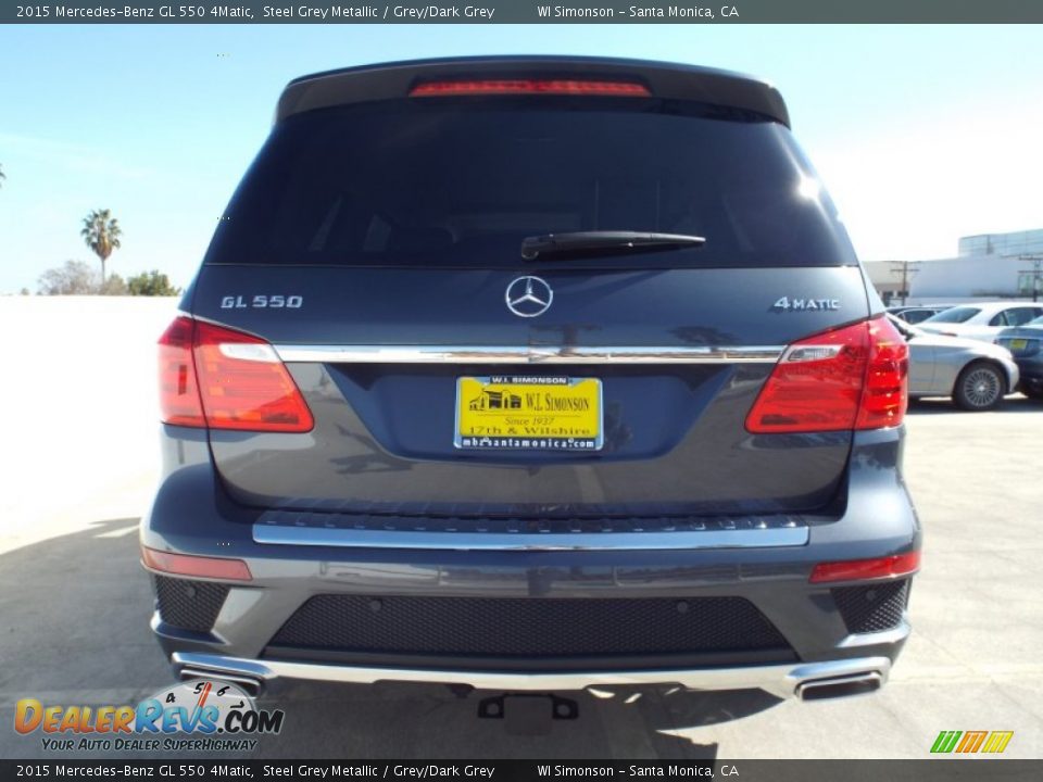 2015 Mercedes-Benz GL 550 4Matic Steel Grey Metallic / Grey/Dark Grey Photo #5