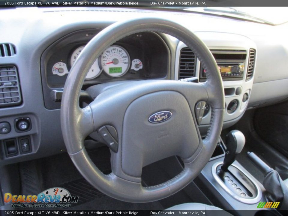 2005 Ford Escape XLT V6 4WD Silver Metallic / Medium/Dark Pebble Beige Photo #27