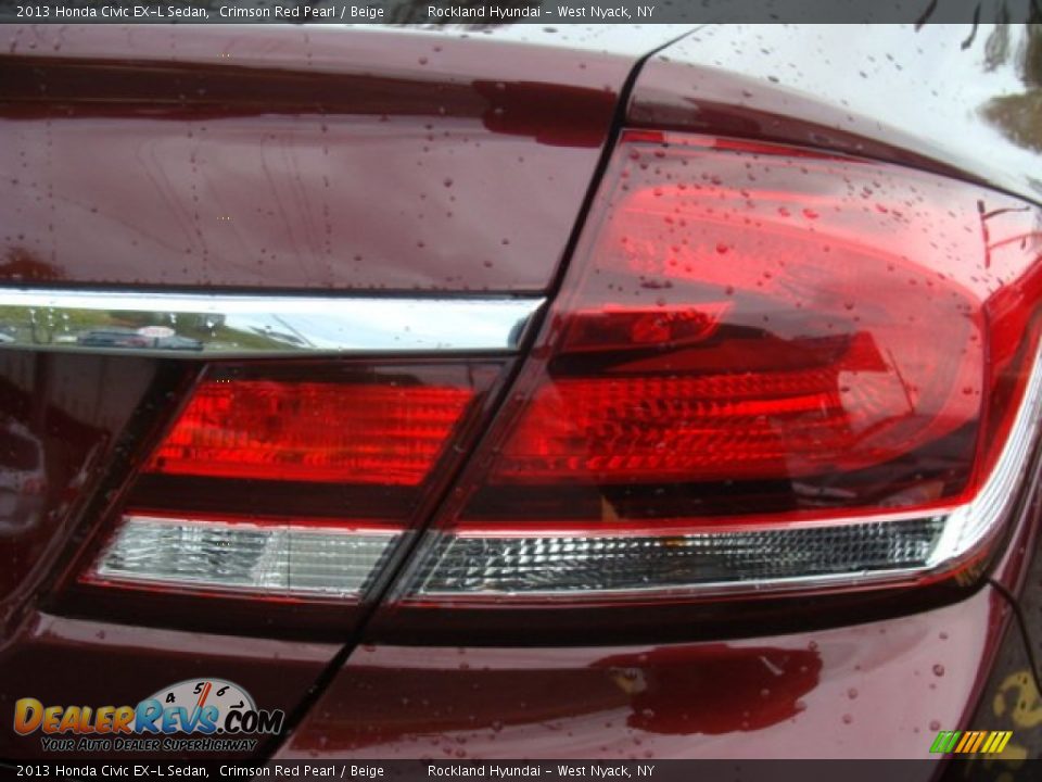2013 Honda Civic EX-L Sedan Crimson Red Pearl / Beige Photo #24