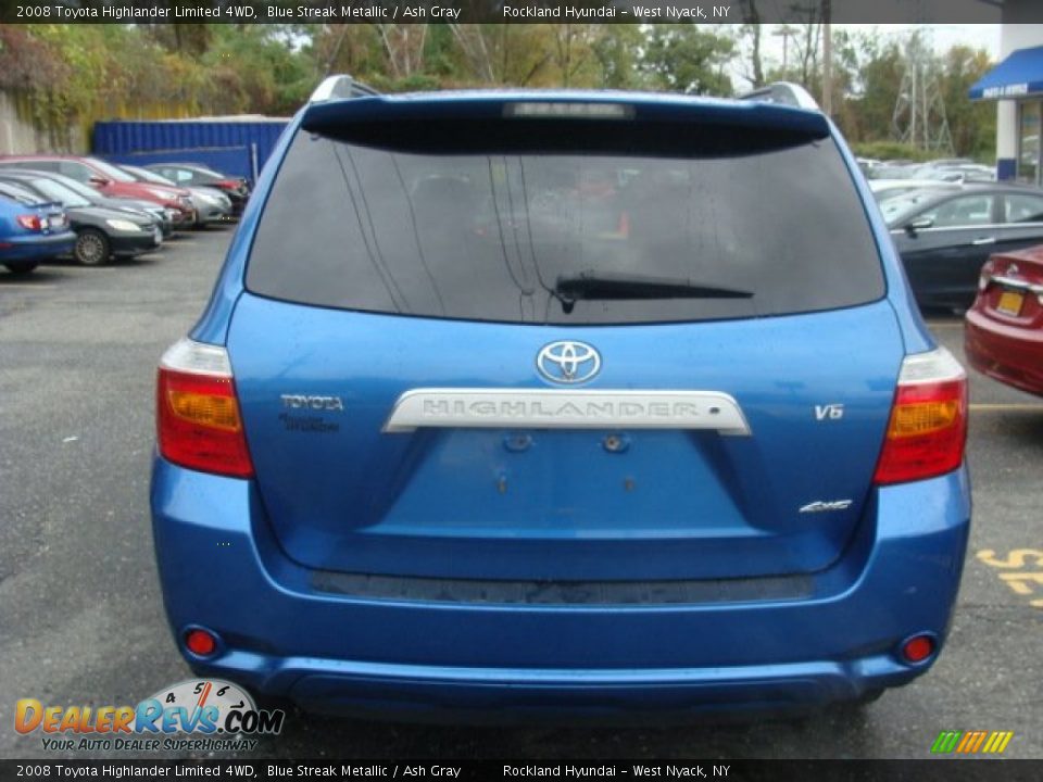 2008 Toyota Highlander Limited 4WD Blue Streak Metallic / Ash Gray Photo #5