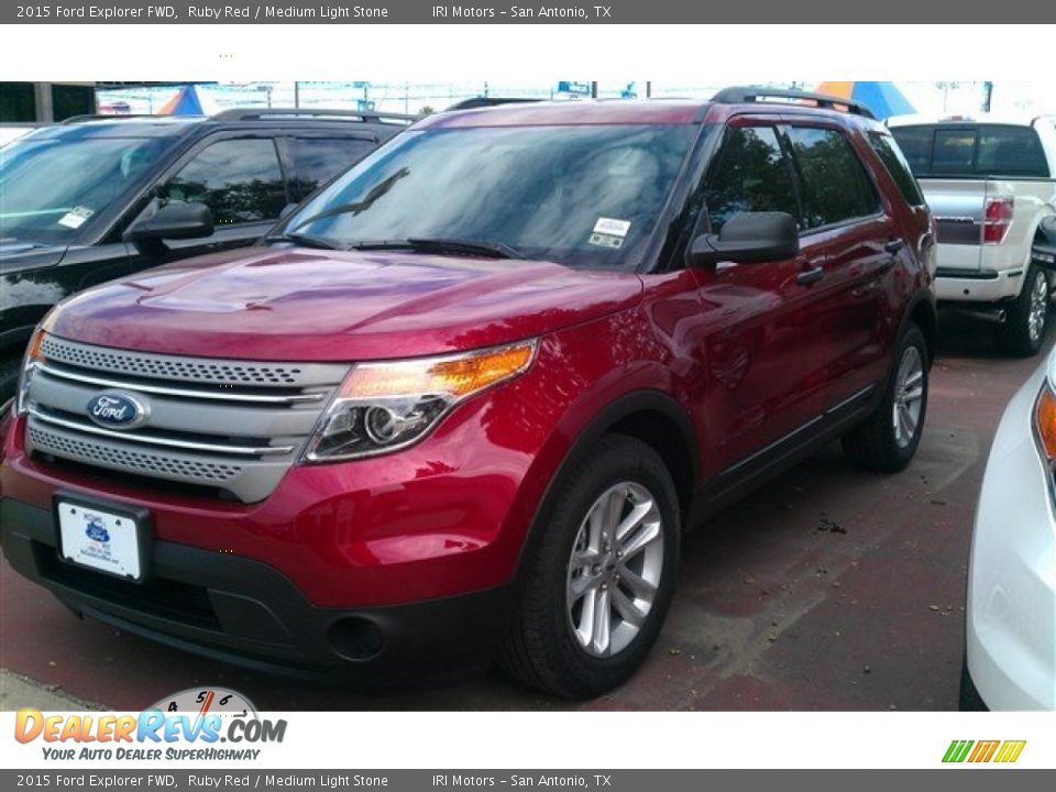 2015 Ford Explorer FWD Ruby Red / Medium Light Stone Photo #1