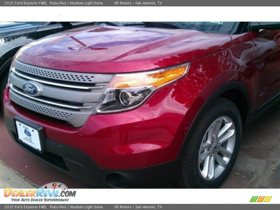 2015 Ford Explorer FWD Ruby Red / Medium Light Stone Photo #2