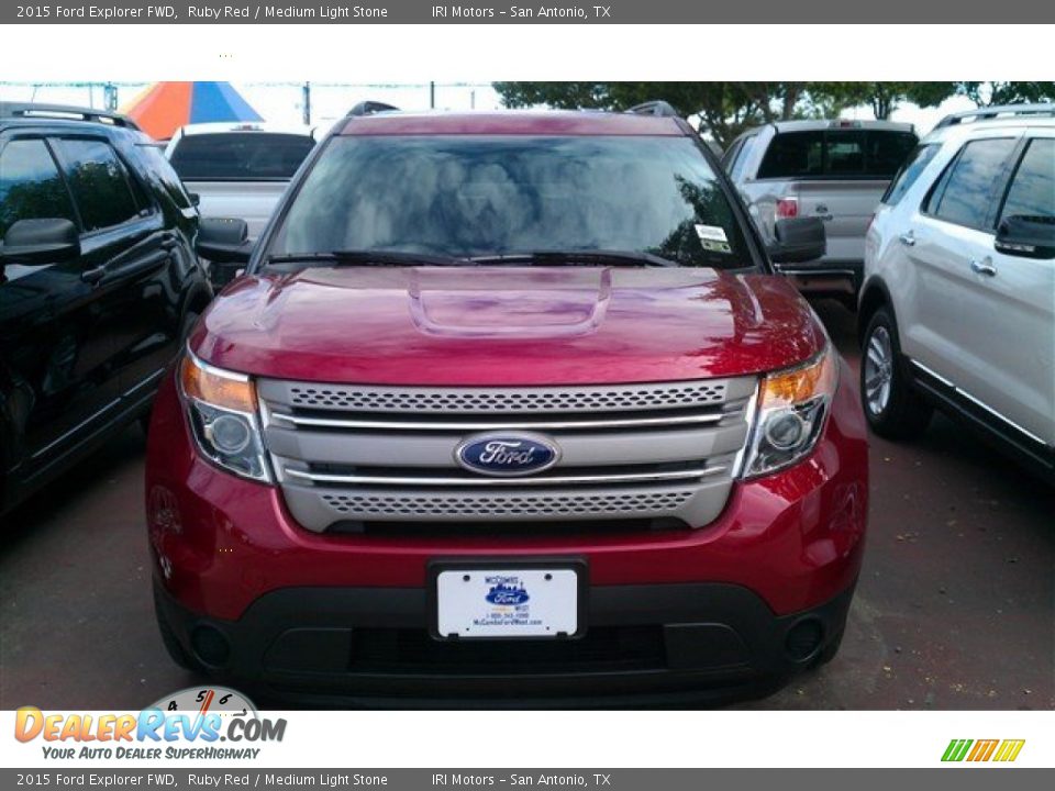 2015 Ford Explorer FWD Ruby Red / Medium Light Stone Photo #5