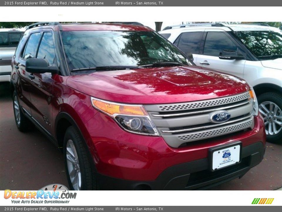 2015 Ford Explorer FWD Ruby Red / Medium Light Stone Photo #6